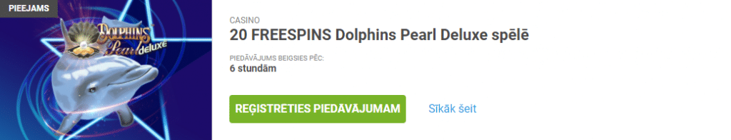 20 bezriska kazino griezieni Dolphins Pearls spēlē!