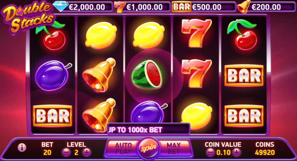 20 bezriska griezienus Double Stacks spēlē